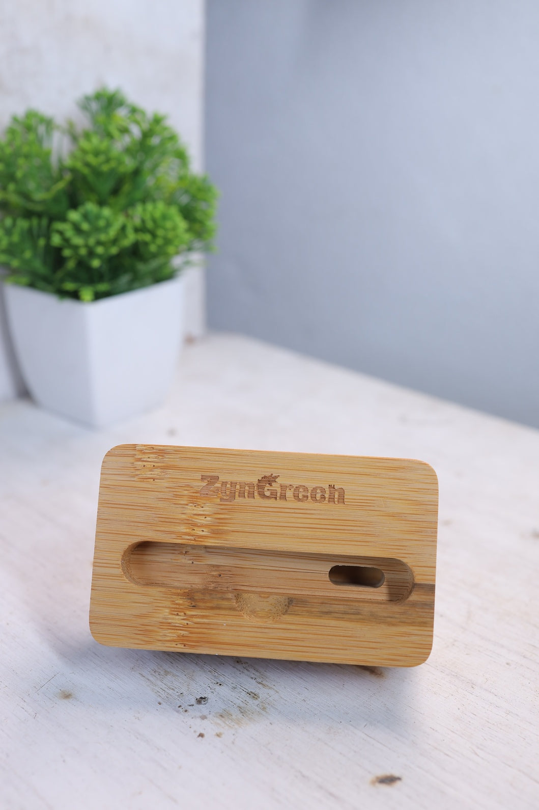 Bamboo Mobile Stand cum Speaker Amplifier