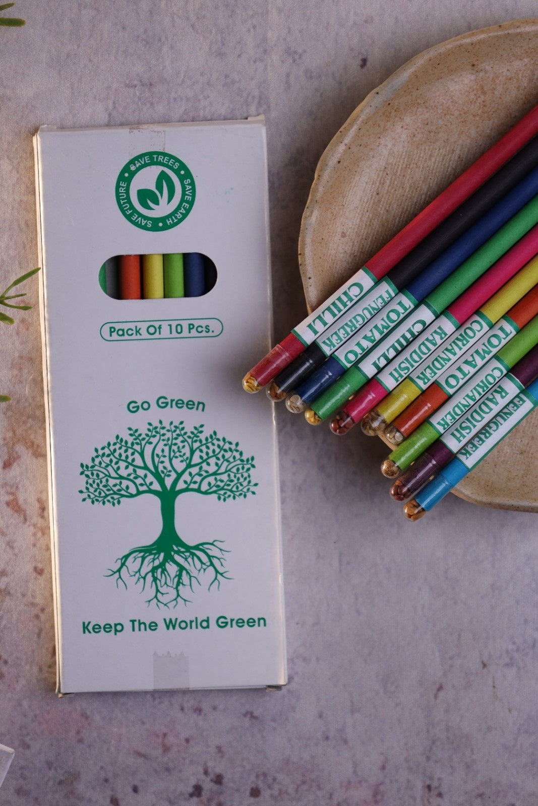 EcoGrow Black Lead Colour Paper Pencils - Pack of 10