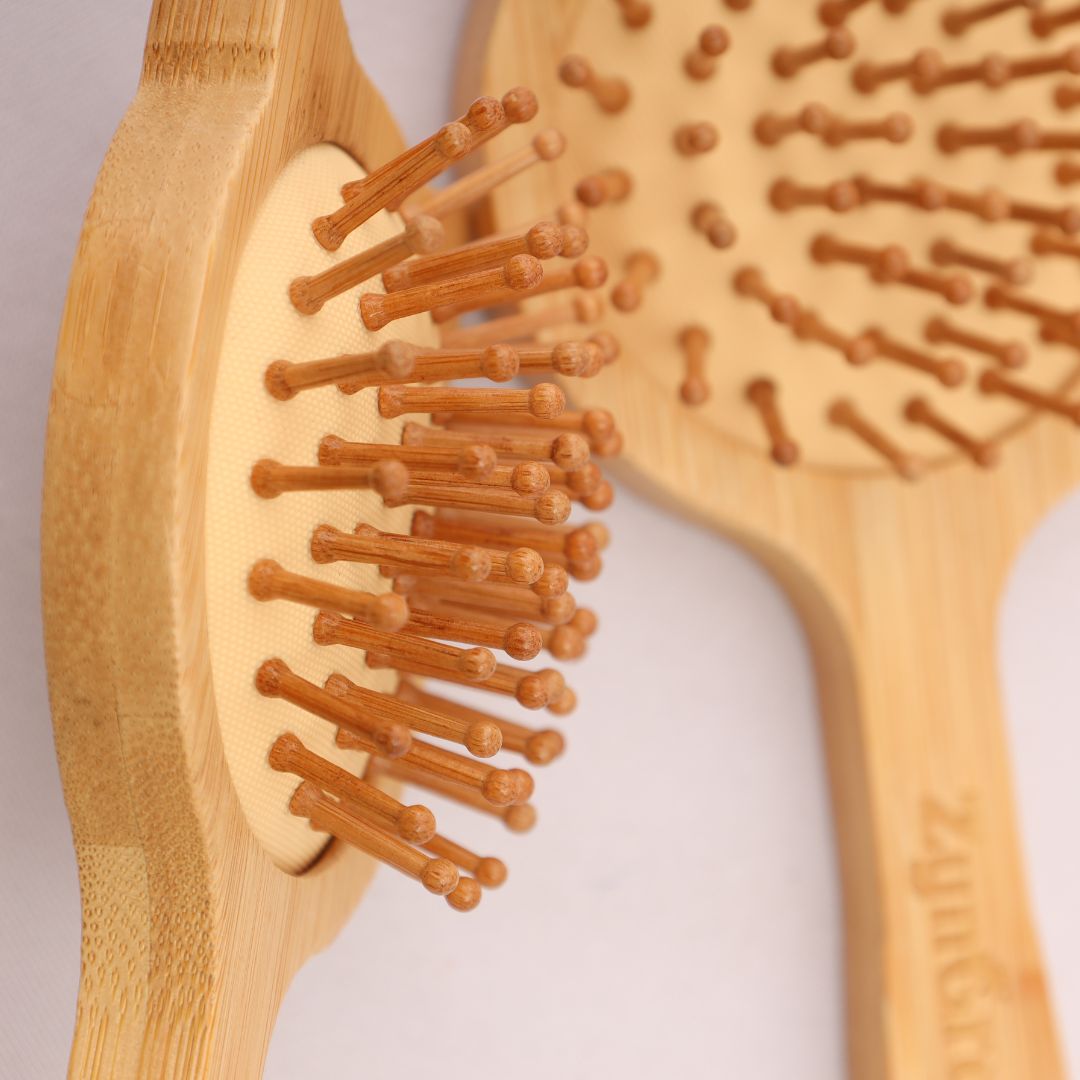 Cat Shape Kids Bamboo Hairbrush with Bamboo Bristles