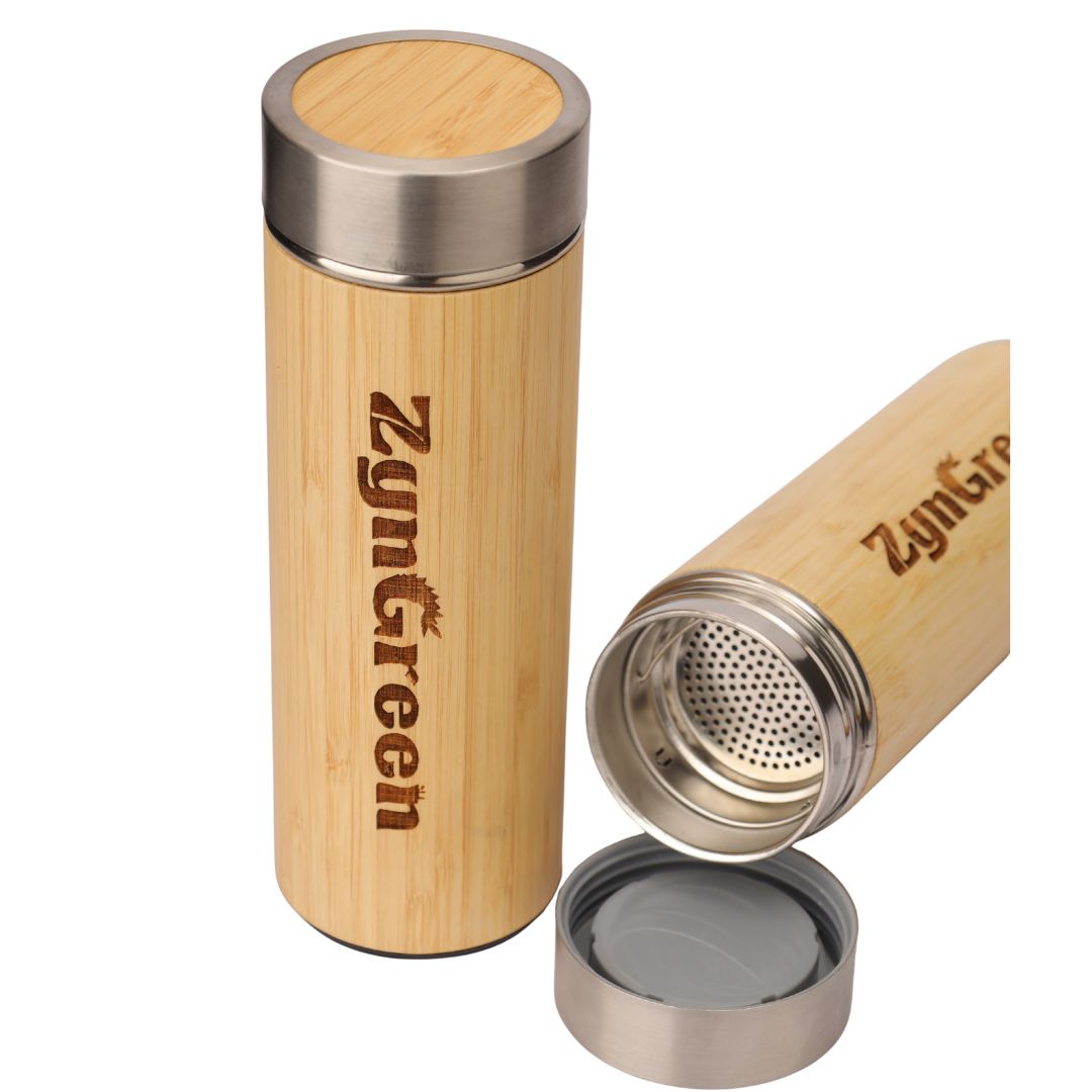 Bamboo Water Bottle with Strainer 450 ml