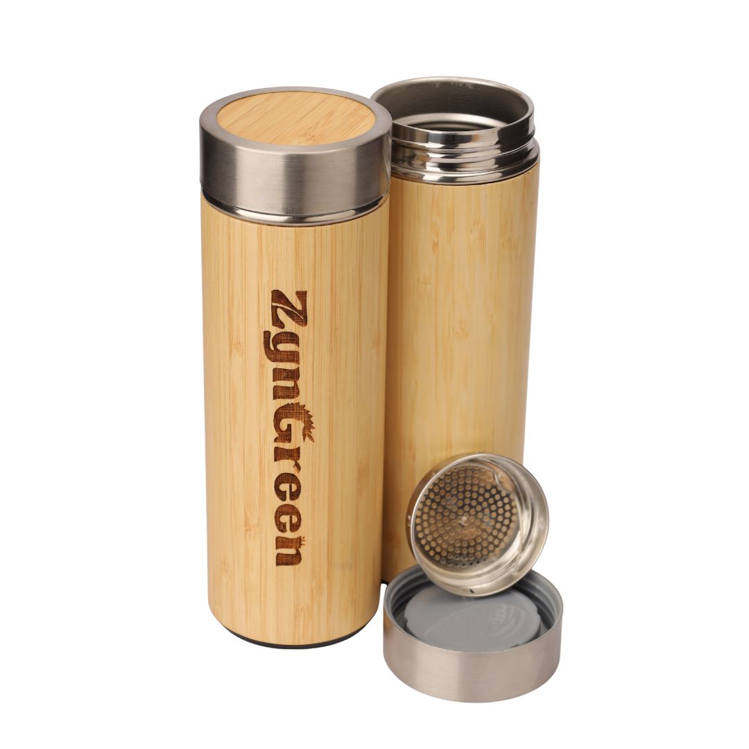 Bamboo Water Bottle with Strainer 450 ml